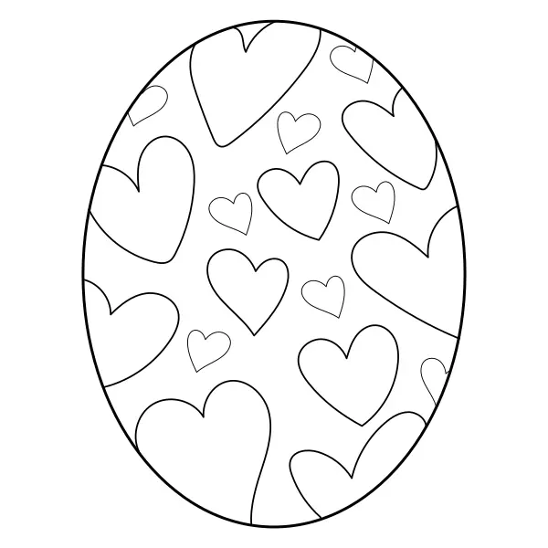 Easter Egg – Hearts | Online coloring pages for kids