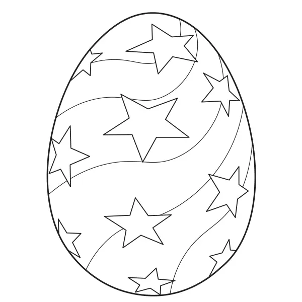Easter Egg – Stars | Online coloring pages for kids