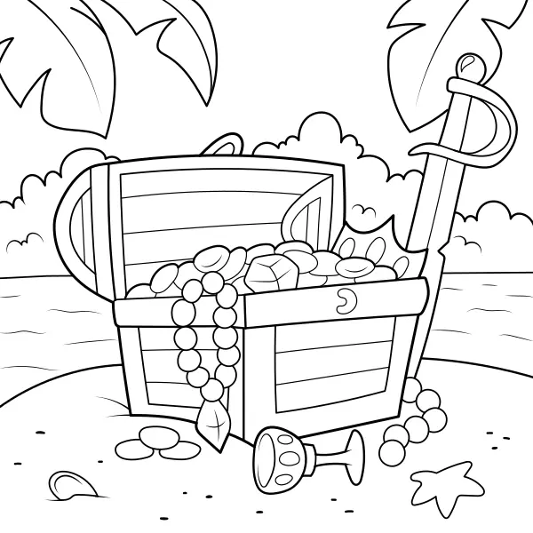 Treasure | Online coloring pages for kids