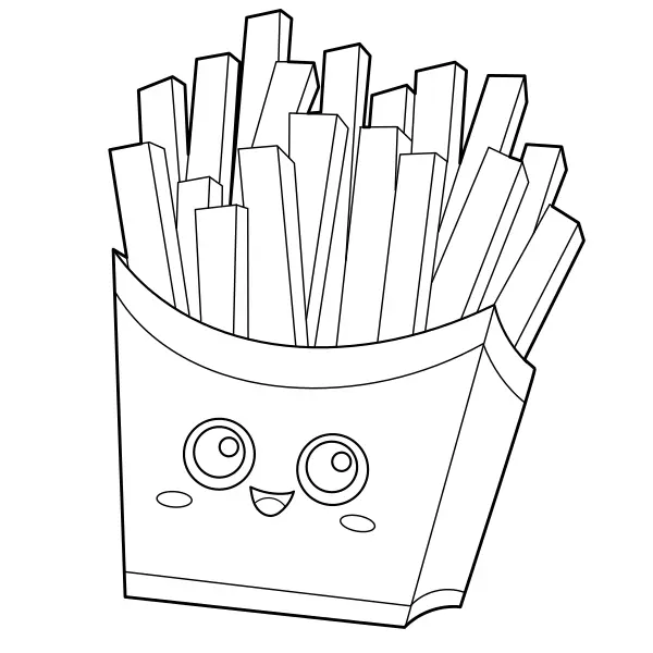 French fries | Online coloring pages for kids