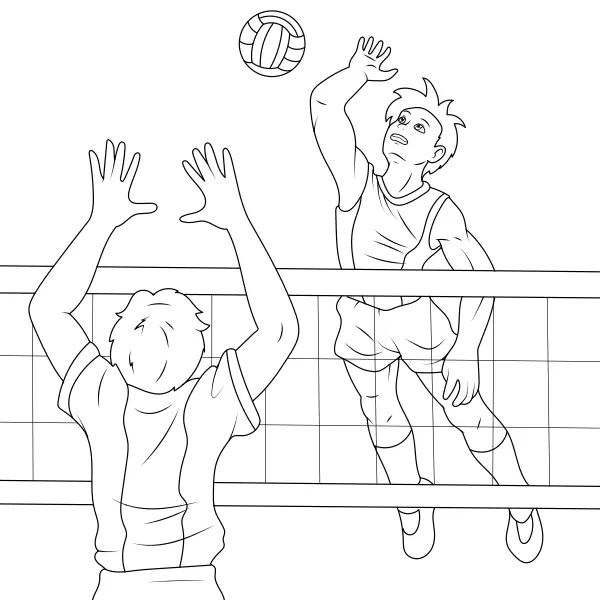Volleyball players | Online coloring pages for kids