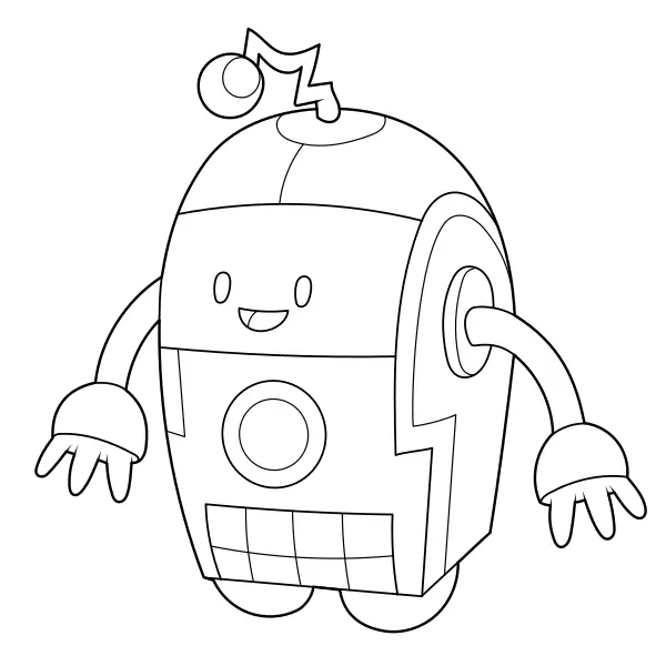 Round Robot | Online coloring pages for kids