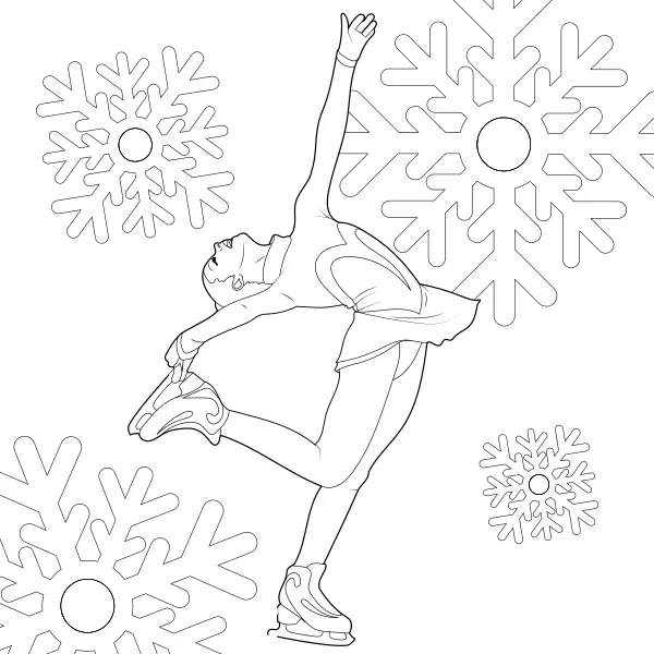 Figure Skater | Online coloring pages for kids
