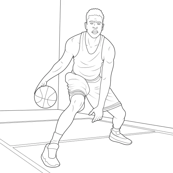 Basketball player | Online coloring pages for kids
