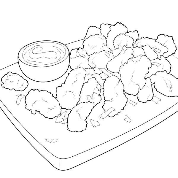 Chicken Nuggets | Online coloring pages for kids
