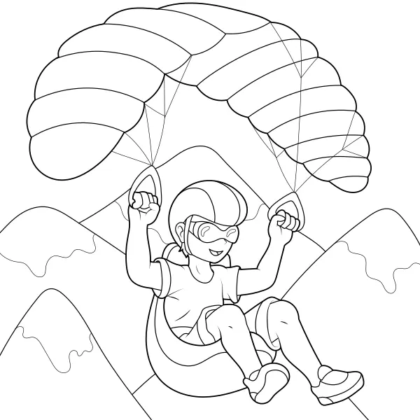 Paraglider | Online coloring pages for kids