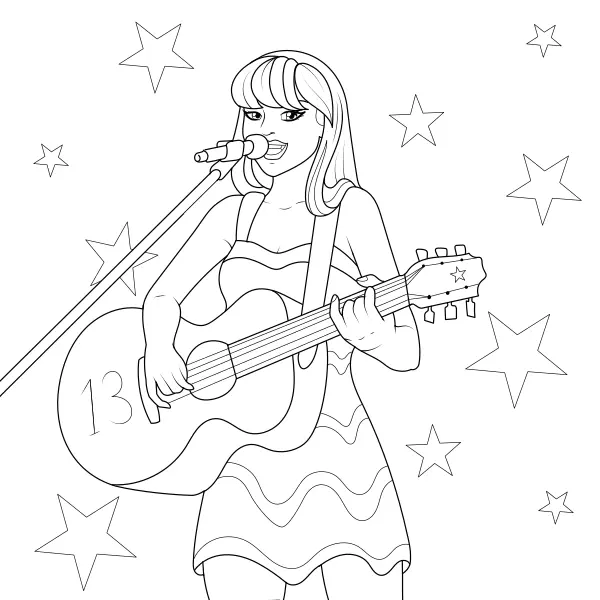 Taylor Swift | Online coloring pages for kids