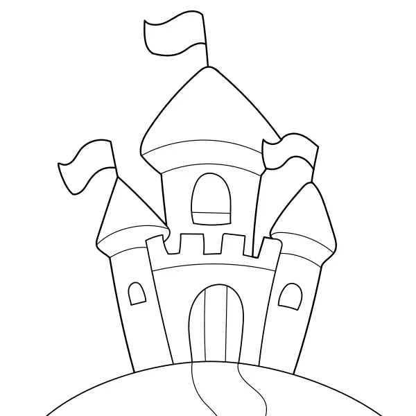 Castle | Online coloring pages for kids