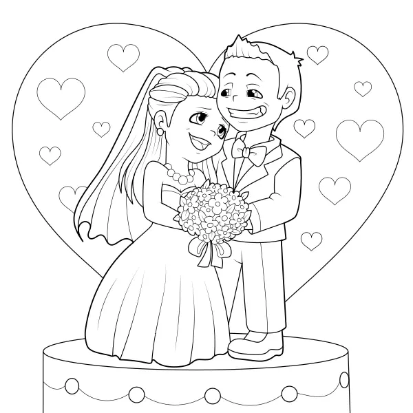 The Wedding Couple | Online coloring pages for kids