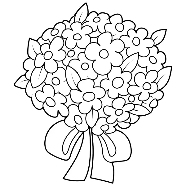 Wedding Bouquet | Online coloring pages for kids