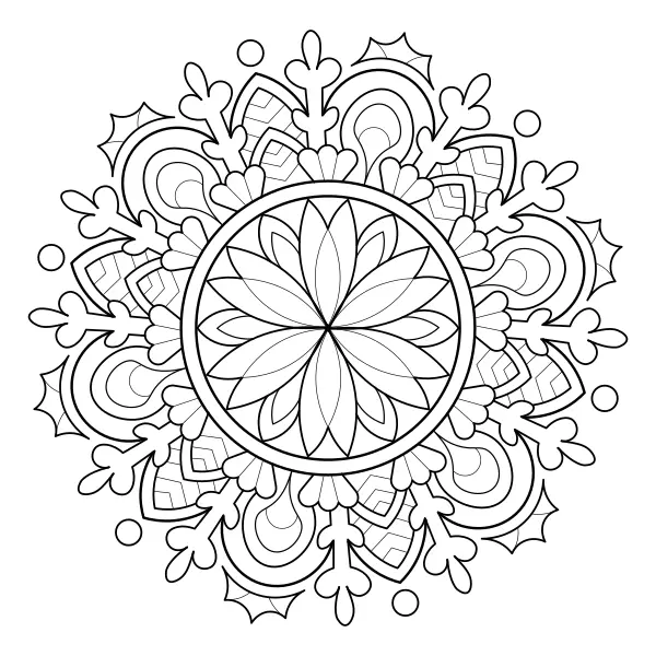 Mandala – Winter Flower | Online coloring pages for kids
