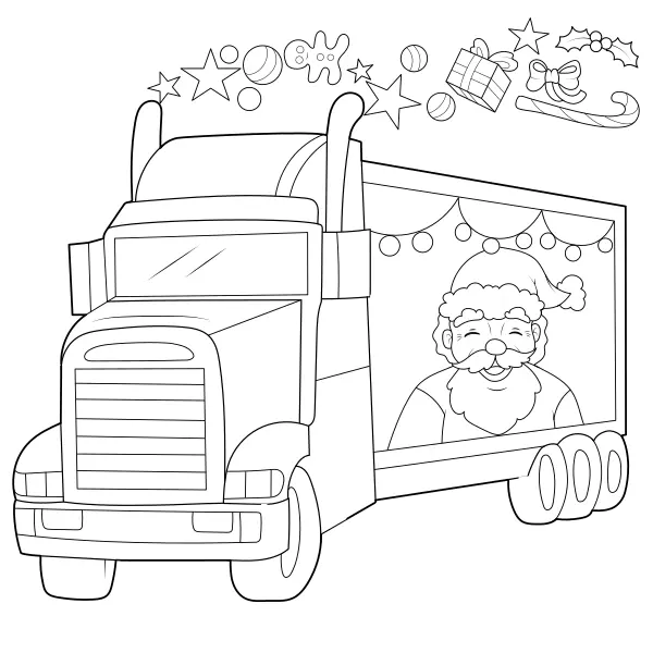 Christmas Truck | Online coloring pages for kids