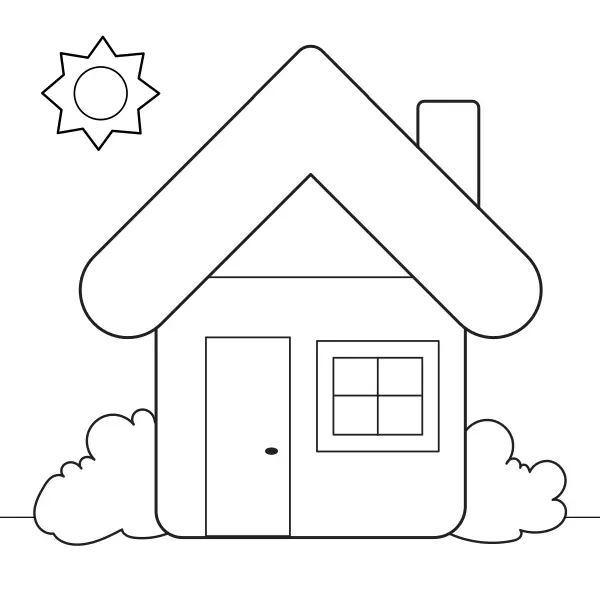 A Simple House | Online coloring pages for kids