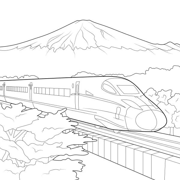 High-Speed Train – Shinkansen | Online coloring pages for kids