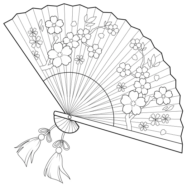 Flower Fan | Online coloring pages for kids