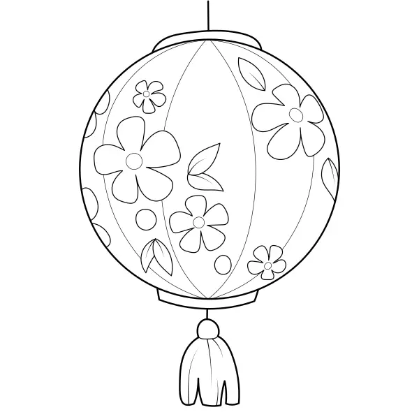 Round Lantern | Online coloring pages for kids