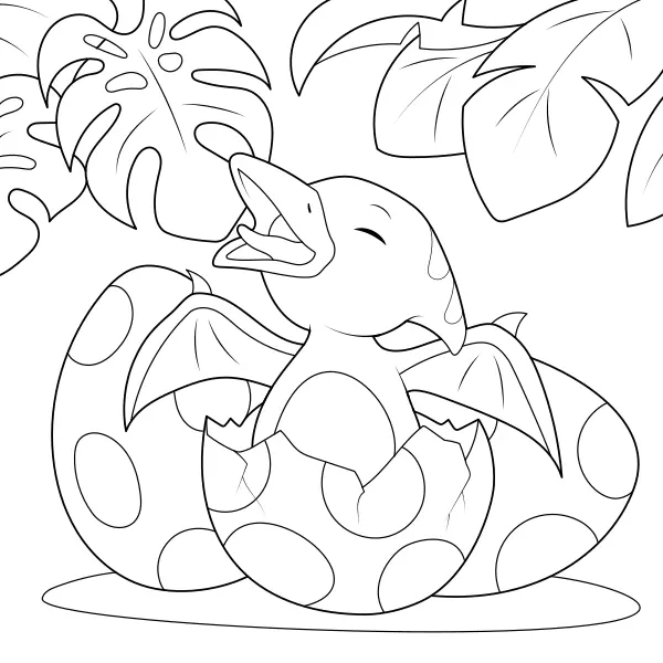 Little Pterodactyl | Online coloring pages for kids