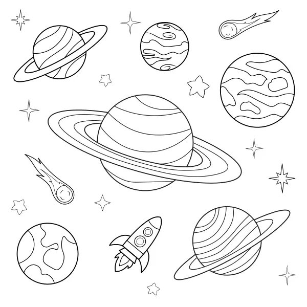 The Universe | Online coloring pages for kids