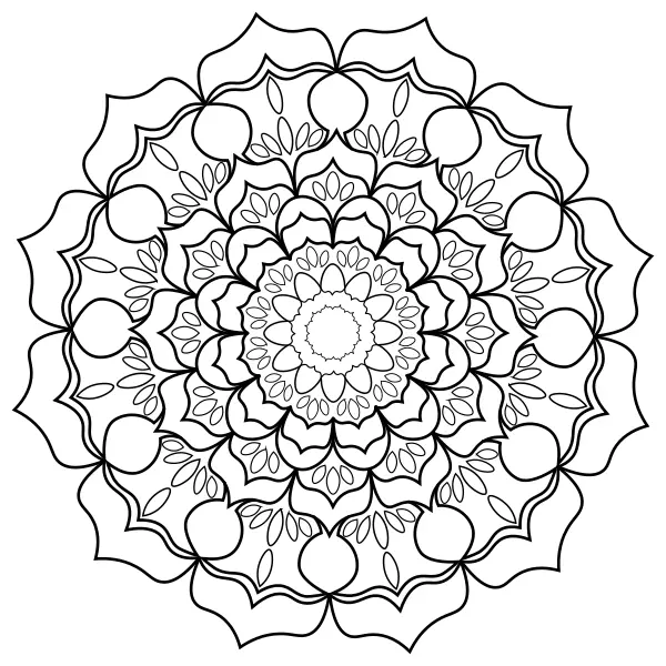 Mandala – Flower | Online coloring pages for kids