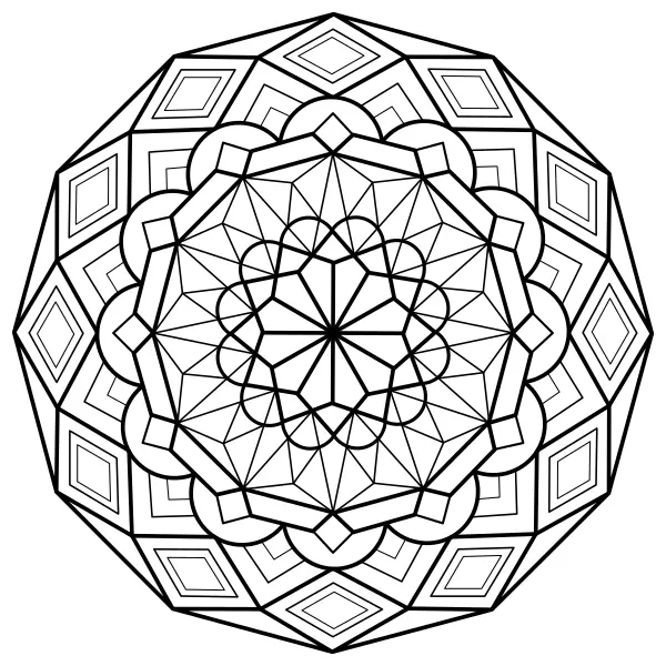 Mandala – Geometric | Online coloring pages for kids