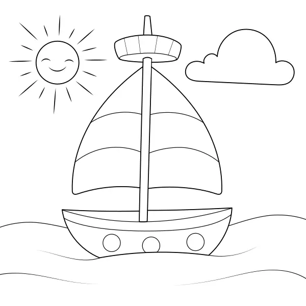 A Simple Boat | Online coloring pages for kids