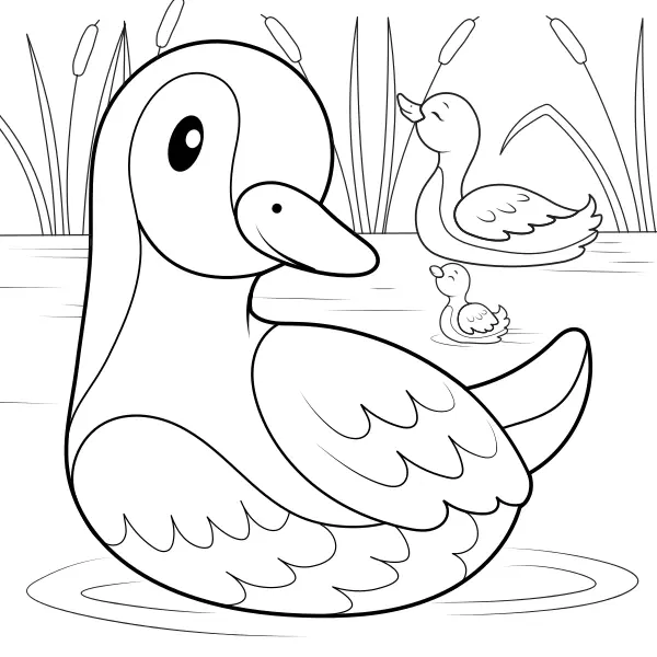 A Family of Ducks | Online coloring pages for kids