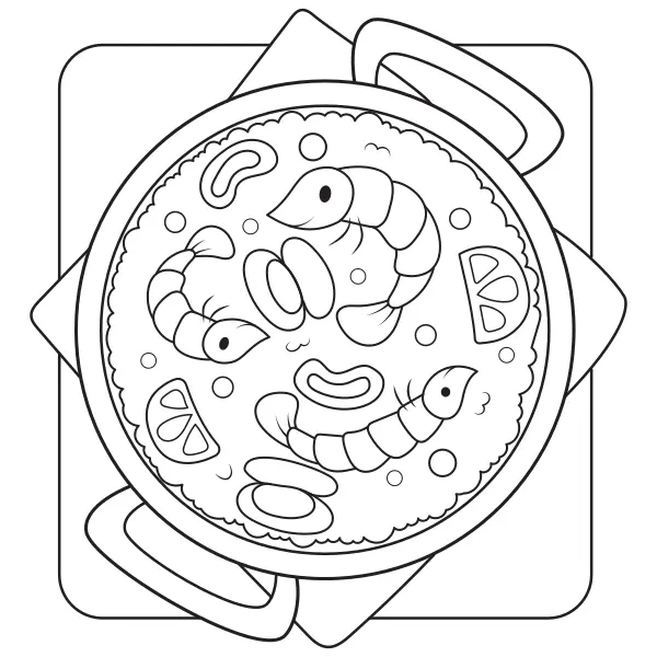Paella | Online coloring pages for kids