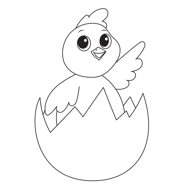 A chick in an egg | Online coloring pages for kids