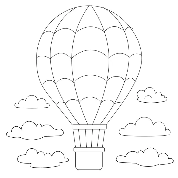 Hot-air balloon | Online coloring pages for kids