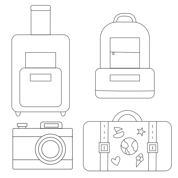 Luggage | Online coloring pages for kids