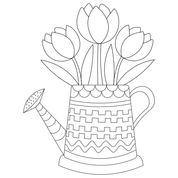 A pitcher with flowers | Online coloring pages for kids