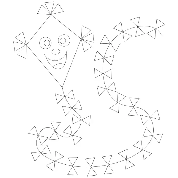 Kite | Online coloring pages for kids