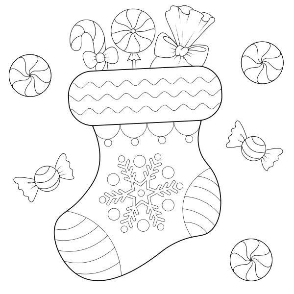 Christmas Stocking | Online coloring pages for kids