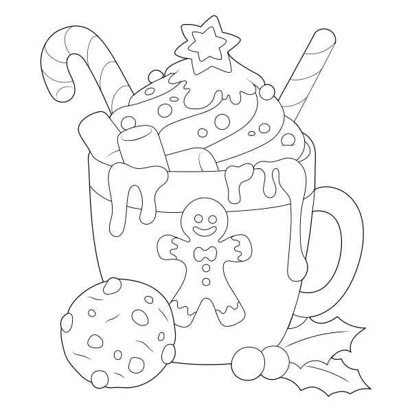 A Cup of Sweets | Online coloring pages for kids