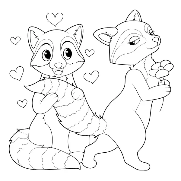 The Bear Couple in Love | Online coloring pages for kids