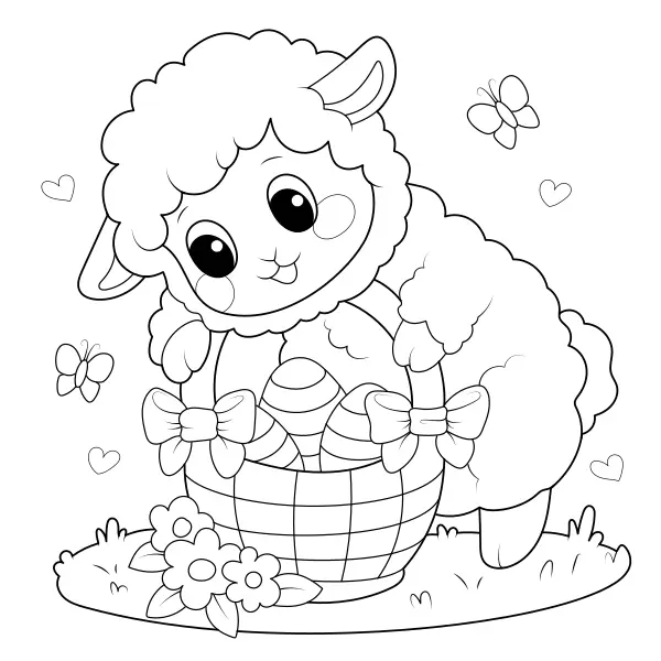Easter Lamb | Online coloring pages for kids