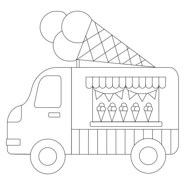 Ice Cream Truck | Online coloring pages for kids