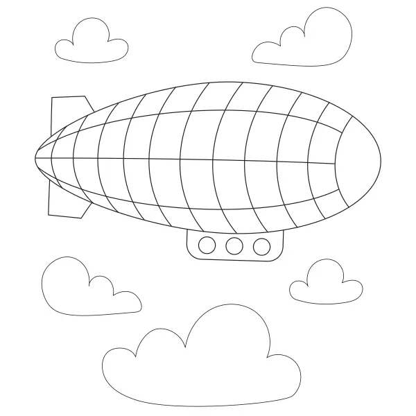 Airship | Online coloring pages for kids
