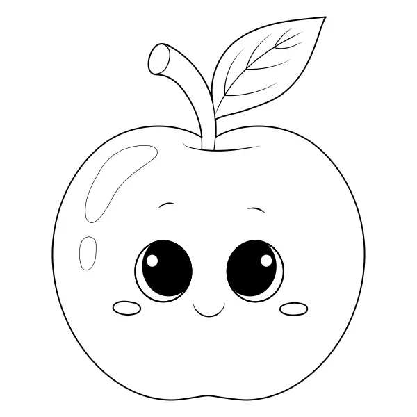 Apple | Online coloring pages for kids