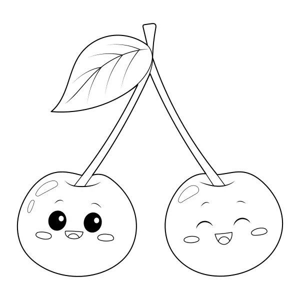 Cherries | Online coloring pages for kids