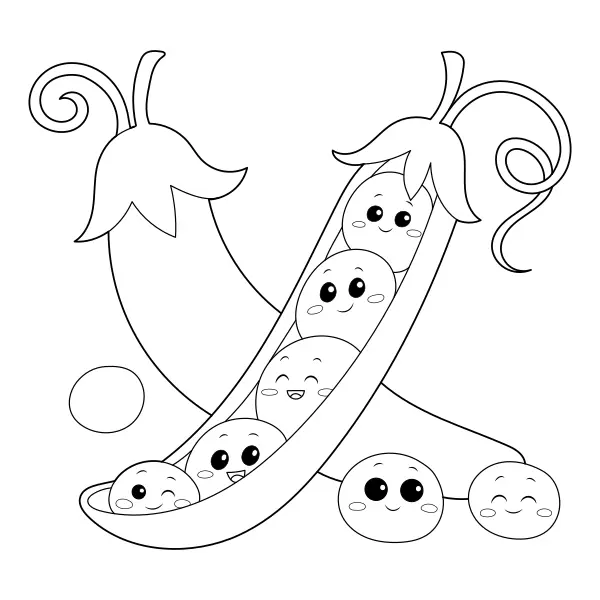 Peas | Online coloring pages for kids