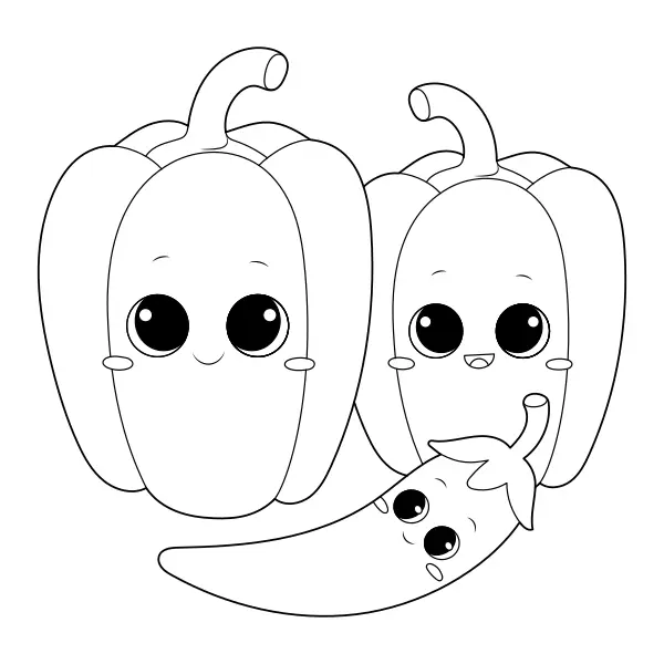 Bell Pepper | Online coloring pages for kids