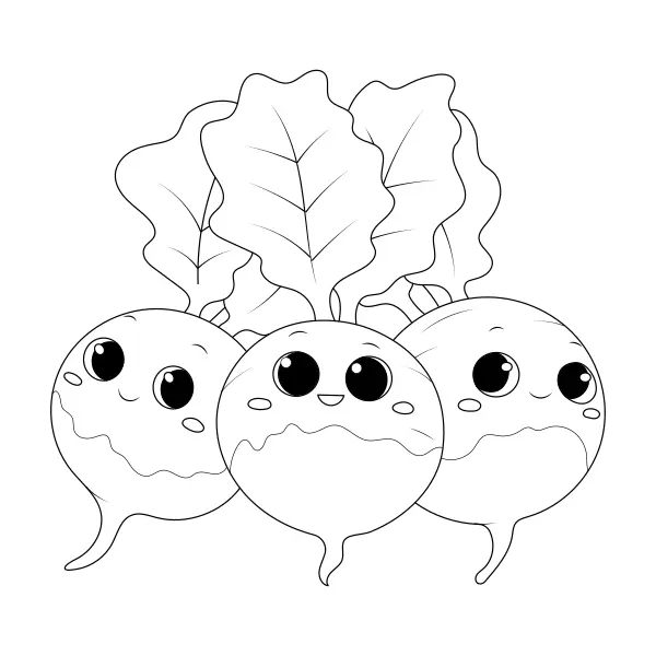 Radishes | Online coloring pages for kids