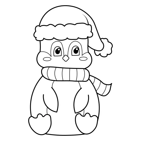 Sitting penguin | Online coloring pages for kids