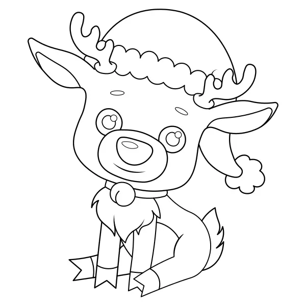 Christmas Reindeer | Online coloring pages for kids