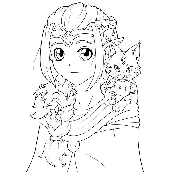 Elf Girl | Online coloring pages for kids