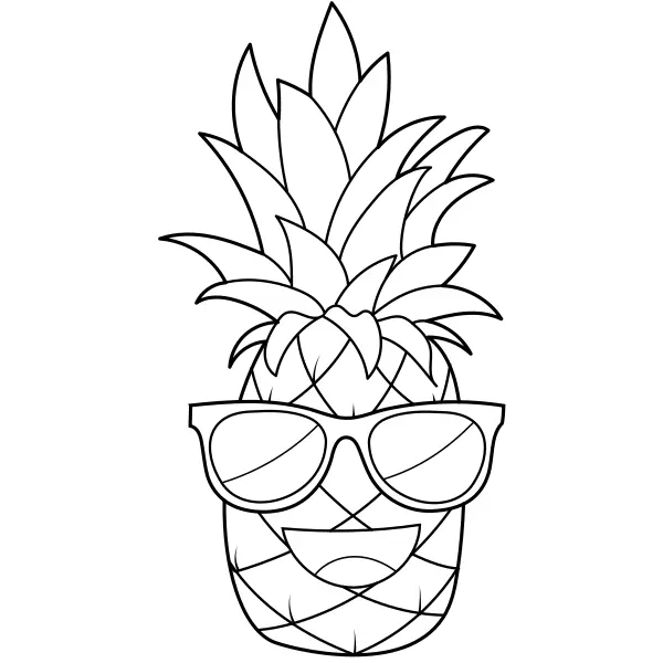 Happy Pineapple | Online coloring pages for kids