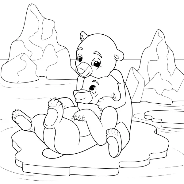 Bear Hug | Online coloring pages for kids