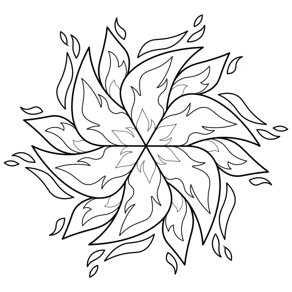 Fire Mandala | Online coloring pages for kids