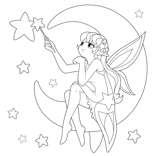Star Fairy | Online coloring pages for kids